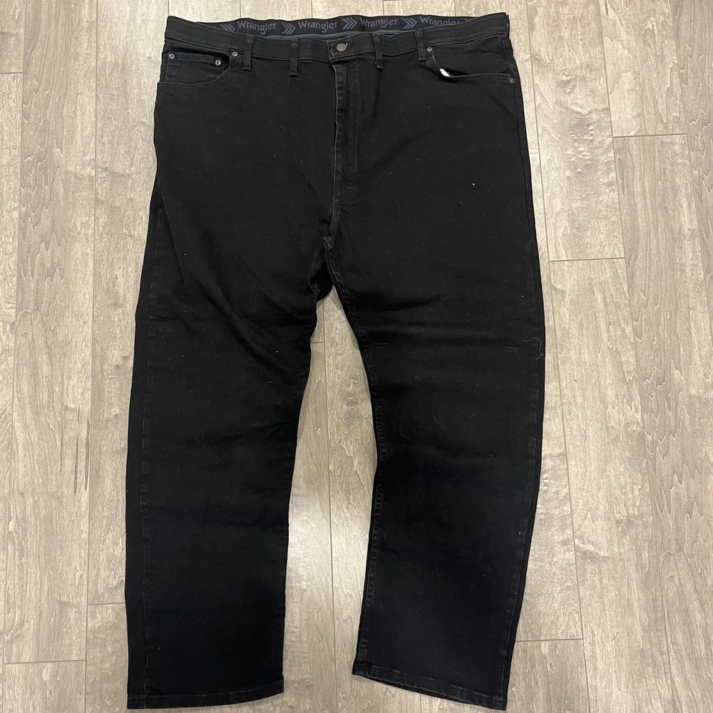 Wrangler Black Jeans "Premium Quality" Straight Leg Denim 48x30